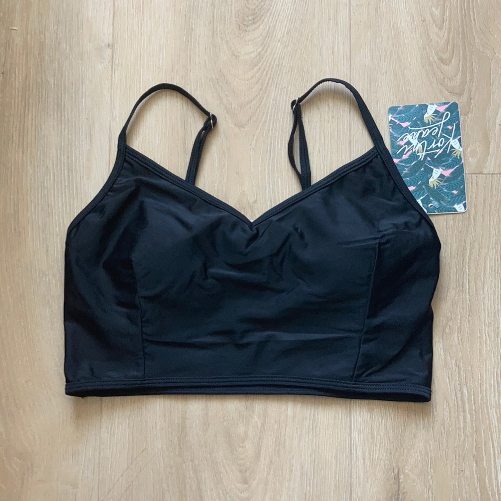 Kortni Jeane swim top, black, size small